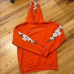 Civil Regime x Champions Orange Embroidered Floral Hoodie